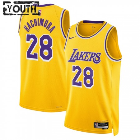 Dres Los Angeles Lakers Rui Hachimura 28 Nike 2022-23 Icon Edition Zlato Swingman - Dječji